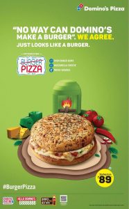 Publicité Indienne de Domino's Pizza pour le Burger Pizza